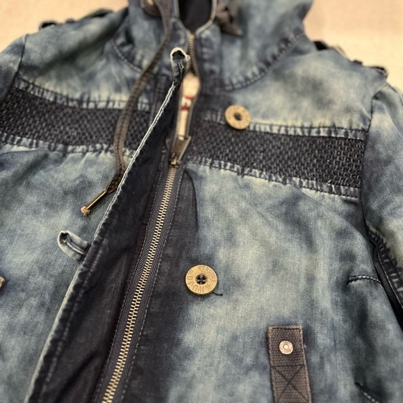 [S] Khujo Bleached parka with Hoodie in Tie Dye denim blue - Picture 7 of 15